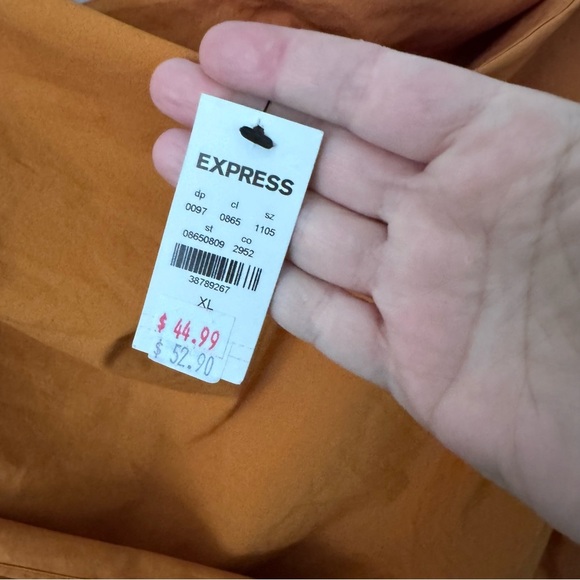 NWT Express one shoulder burt orange/rust cotton tie waist blouse Size XL - Picture 4 of 6
